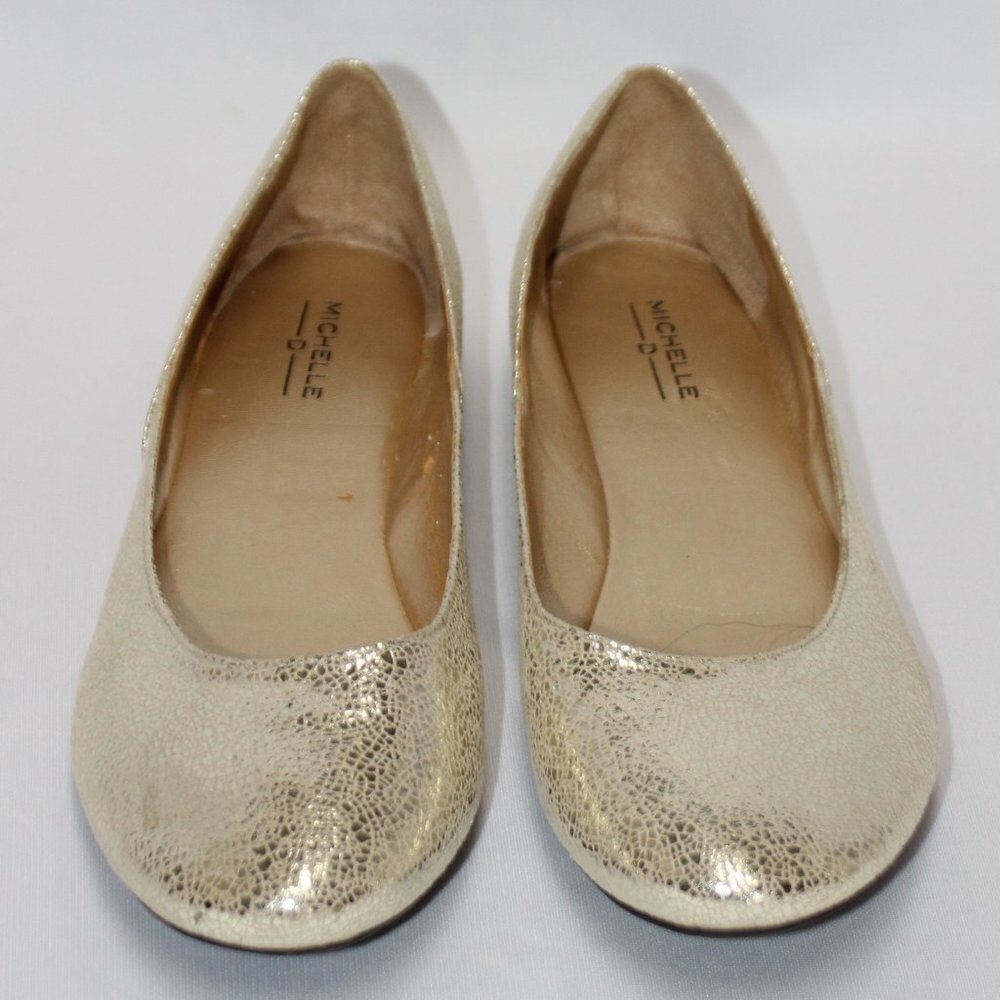 Michelle D Golden Ballet Flats - Picture 2 of 10